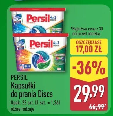 Kapsułki do prania PERSIL Discs promocja w Aldi