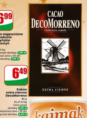 Kakao extra ciemne DecoMorreno 80 g promocja w Dino