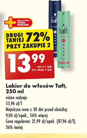 Lakier do włosów Taft power promocja w Biedronka