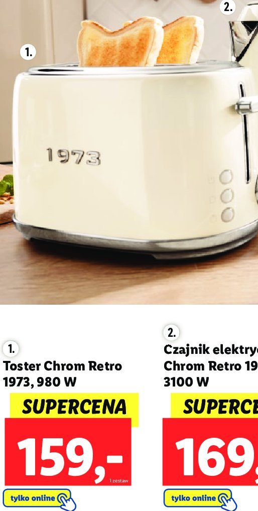 Toster chrom retro 1973 980w Silvercrest promocja