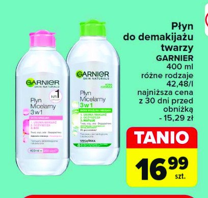 Płyn micelarny do skóry wrażliwej i suchej Garnier skin naturals promocja