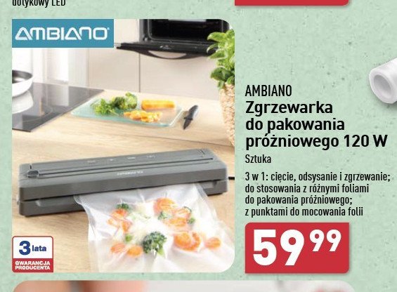 Zgrzewarka próżniowa 120 w AMBIANO promocja w Aldi