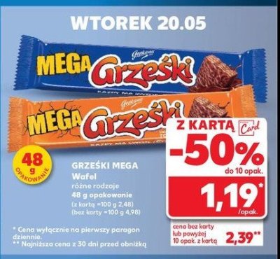 Wafelek toffi w czekoladzie mlecznej Grze艣ki mega promocja