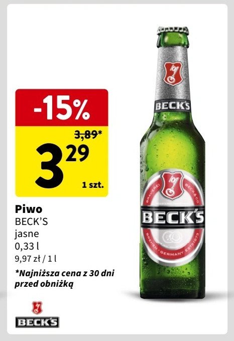 Piwo Beck's imported promocja w Intermarche