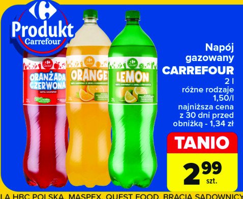 Napoj orange Carrefour promocja