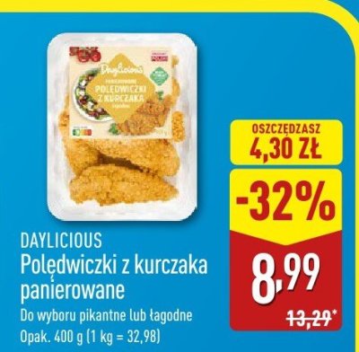 Polędwiczki z kurczaka panierowane Daylicious promocja w Aldi