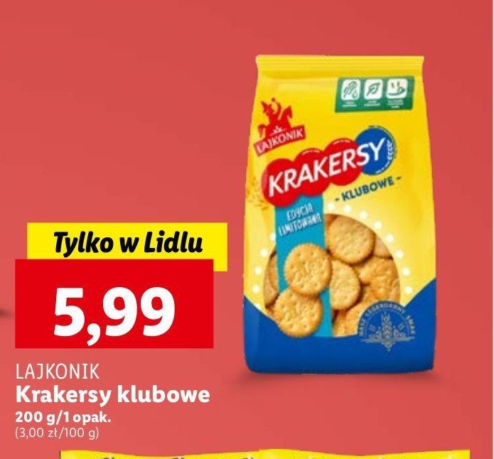 Krakersy klubowe Lajkonik krakersy promocja