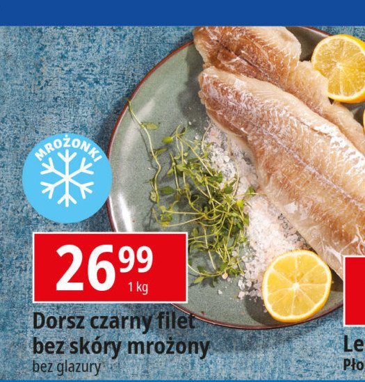 Dorsz czarniak filet bez skóry mrożony promocja