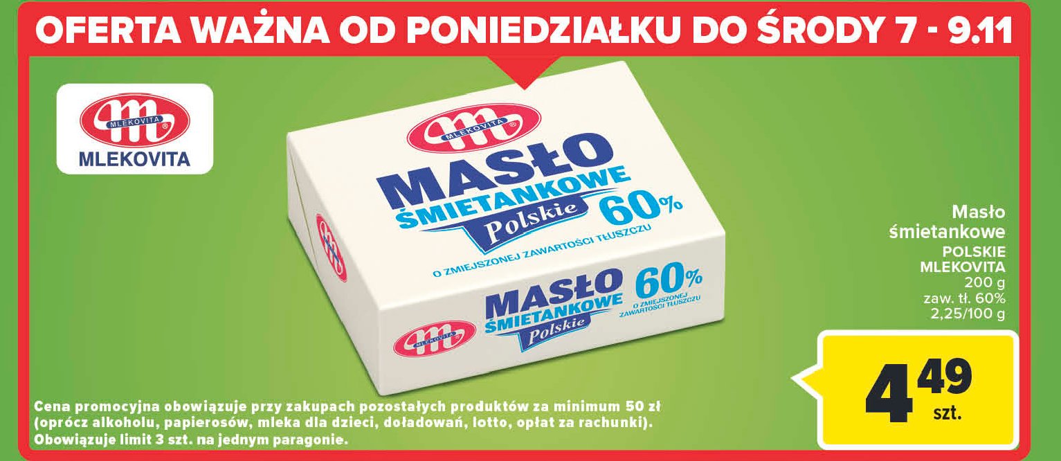 Masło śmietankowe Mlekovita masło polskie promocja
