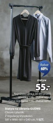 Stativ na ubrania GUDME chrom i plastik promocja w Jysk