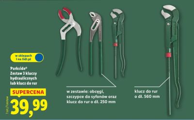 Zestaw 3 kluczy hydraulicznych promocja w Lidl
