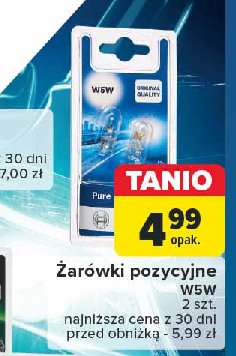 Żarówki pure light w5w Bosch promocja