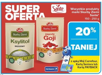 Skarby Ziemi Ksylitol brzozowy SANTE 150-250 g promocja w Carrefour Market