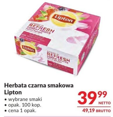 Herbata czarna smakowa Lipton wybrane smaki promocja w Makro