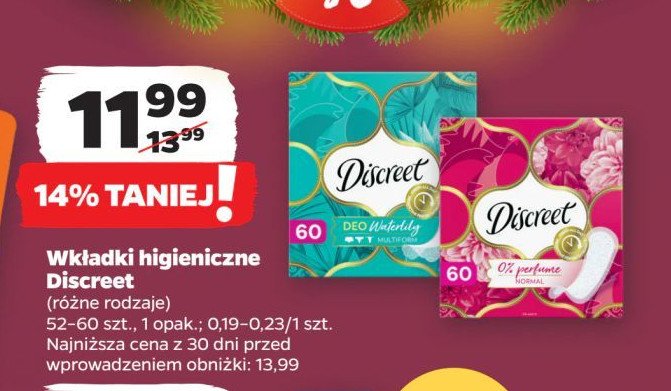 Wkładki normal Discreet promocja