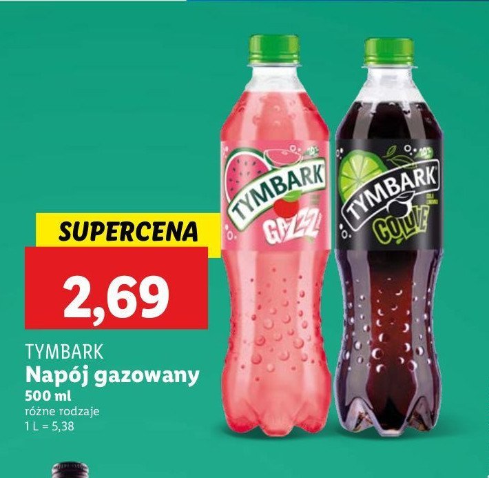 Napój jabłko-arbuz Tymbark gazzzowana promocja w Lidl