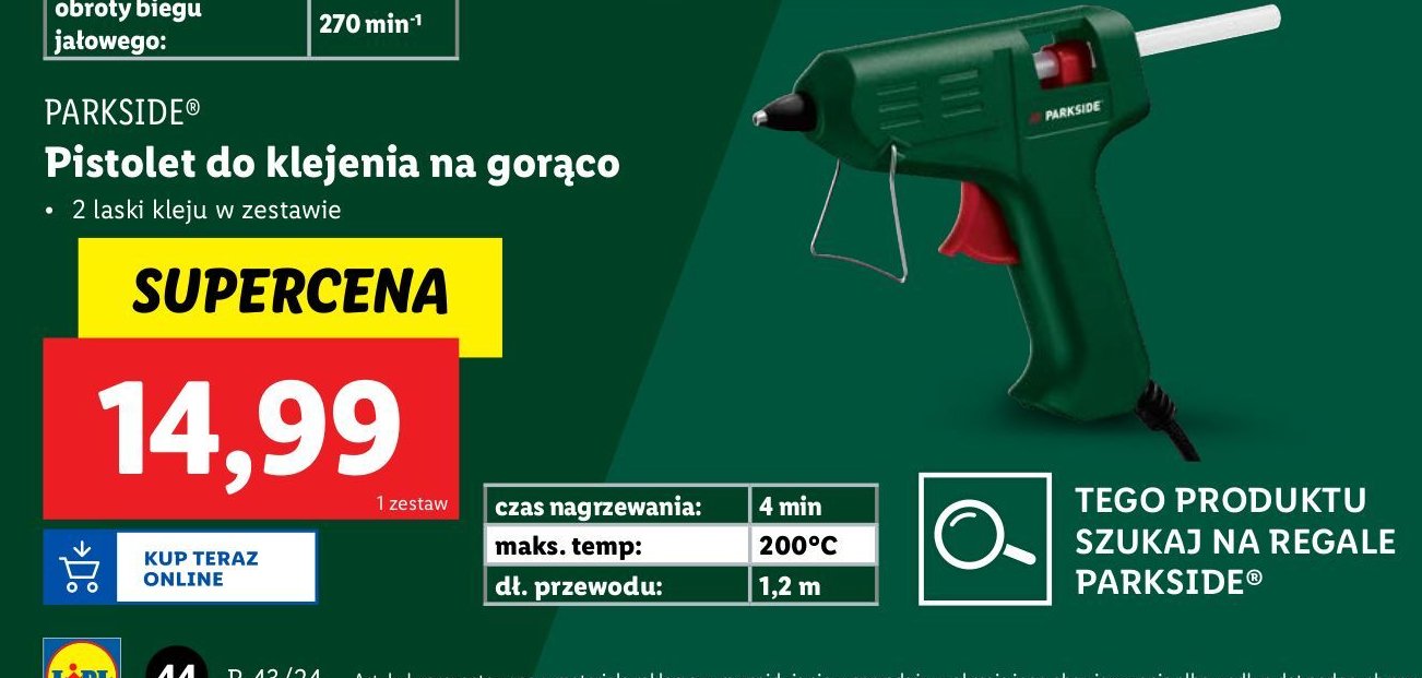 Pistolet do klejenia na gorąco Parkside promocja