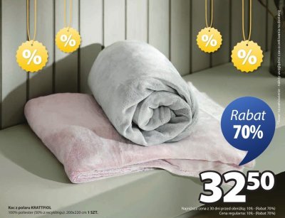 Koc z polaru KRATTFIOL 200x220 cm promocja w Jysk