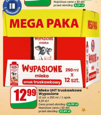 Mleko UHT truskawkowe Wypasione promocja w Dino