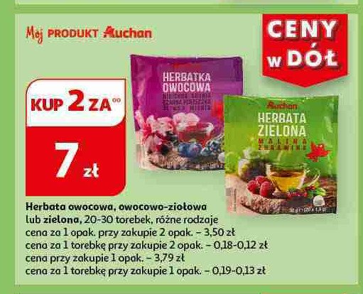 Herbatka owocowa z hibiskusem Auchan na co dzień (logo zielone) promocja