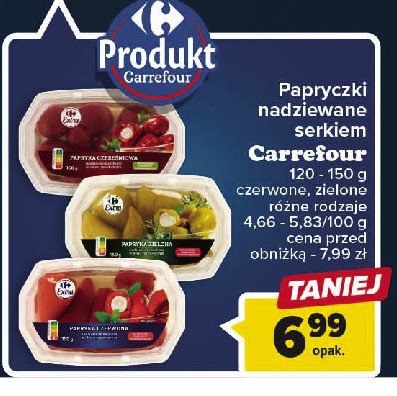 Papryczki czerwone nadziewane serkiem Carrefour extra promocja