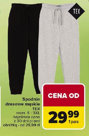Spodnie dresowe męskie s-3xl Tex promocja w Carrefour