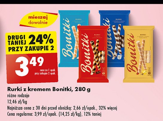 Rurki z kremem śmietankowym Bonitki promocja