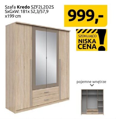 Szafa Kredo SZF2L2D2S Black Red White promocja w Black Red White