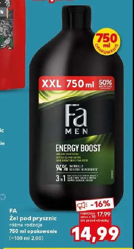 Zel pod prysznic Fa men sport energy boost promocja