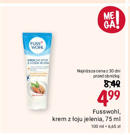 Krem do stóp z łoju jelenia Fusswohl promocja