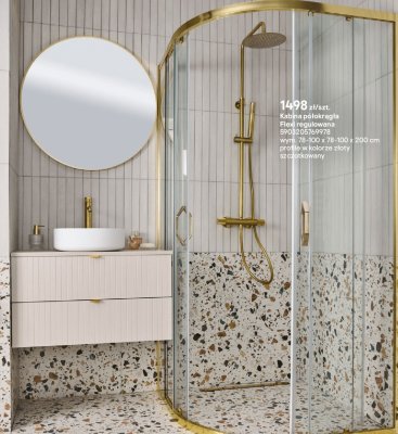 Kabina prysznicowa półokrągła Flexi regulowana promocja w Castorama