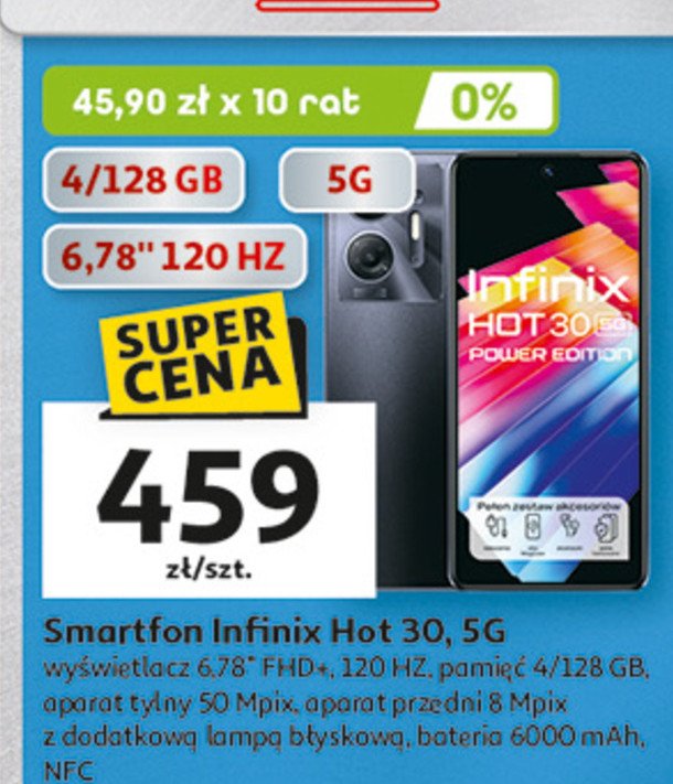 Smartfon hot 30 Infinix promocja w Auchan