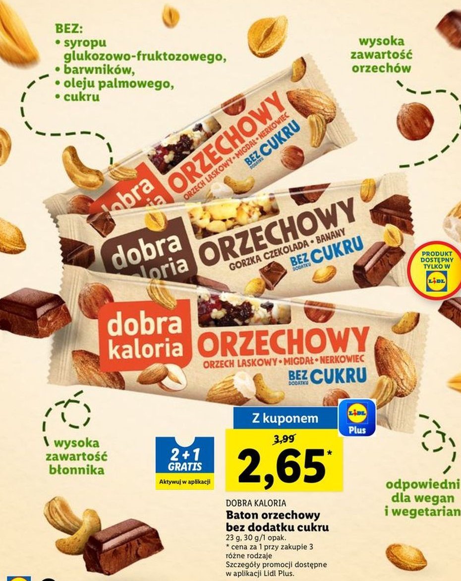 Baton gorzka czekolada-banan bez cukru Dobra kaloria promocje