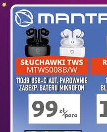 Słuchawki tws mtws008 białe Manta promocja