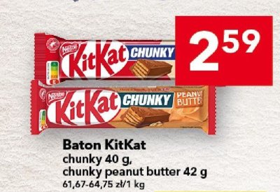 Baton KitKat chunky 40 g, chunky peanut butter 42 g promocja w LEWIATAN