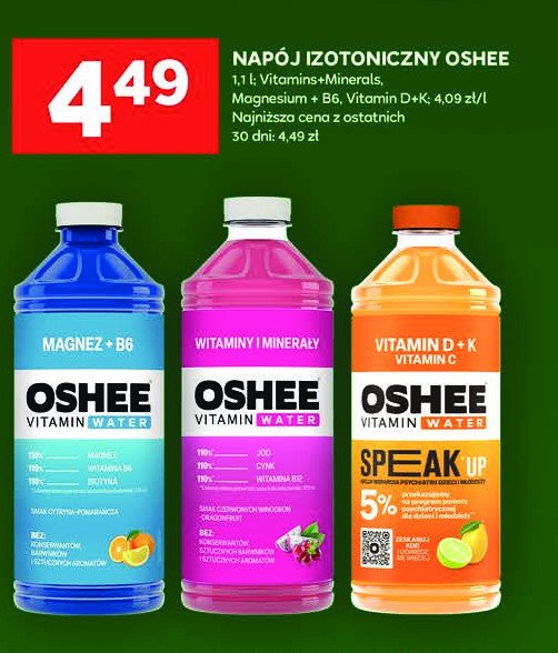 Napój witaminy d+k Oshee vitamin water promocja w Stokrotka