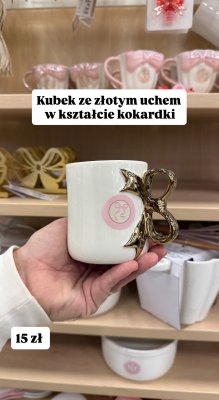 Kubek ze złotym uchem w kształcie kokardki promocja w Pepco