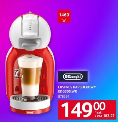 Ekspres kapsułkowy DELONGHI EDG305.WR promocja w Selgros
