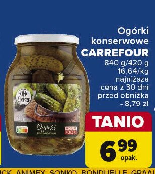 Ogórki konserwowe Carrefour promocja