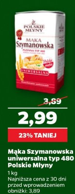 Mąka Szymanowska uniwersalna typ 450 Polskie Młyny promocja w Netto