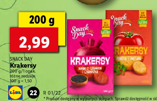 Krakersy burak z czosnkiem i czarnuszk膮 Snack day promocja