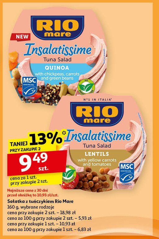 Sałatka z tuńczykiem lentils Rio mare insalatissime promocja