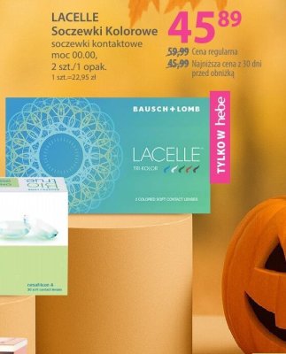 Soczewki kontaktowe LACELLE Soczewki Kolorowe moc 00.00 promocja w Hebe