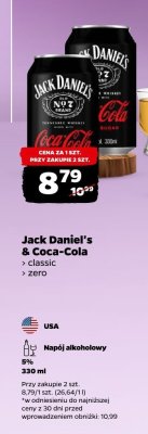 Whisky Jack Daniel's & Coca-Cola classic promocja w Netto