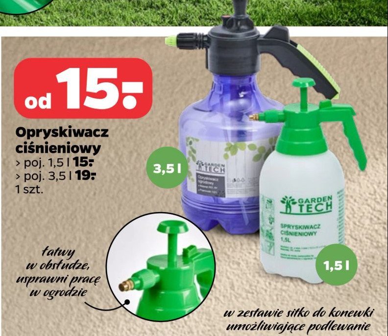 Opryskiwacz ogrodowy 3.5 l Garden tech promocja w Netto