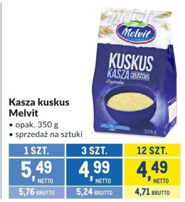 Kasza kuskus Melvit promocja w Makro
