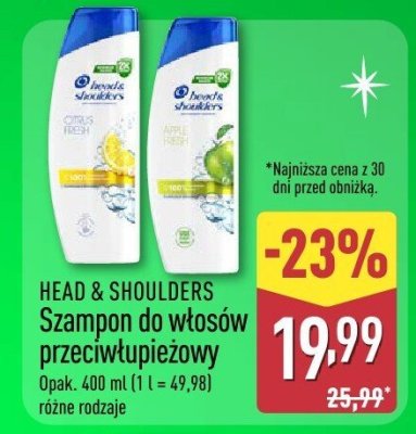 Szampon HEAD & SHOULDERS przeciwłupieżowy różne rodzaje promocja w Aldi