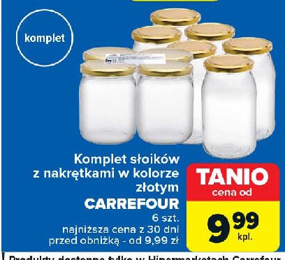 Słoiki z nakrętkami złotymi 900 ml Carrefour promocja