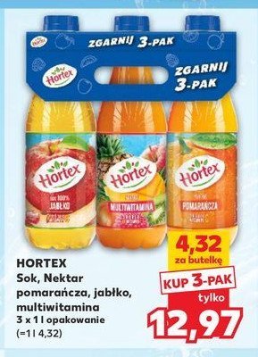 Zestaw: nektar pomara艅膰za + sok jab艂kowy + nektar multiwitamina Hortex promocja