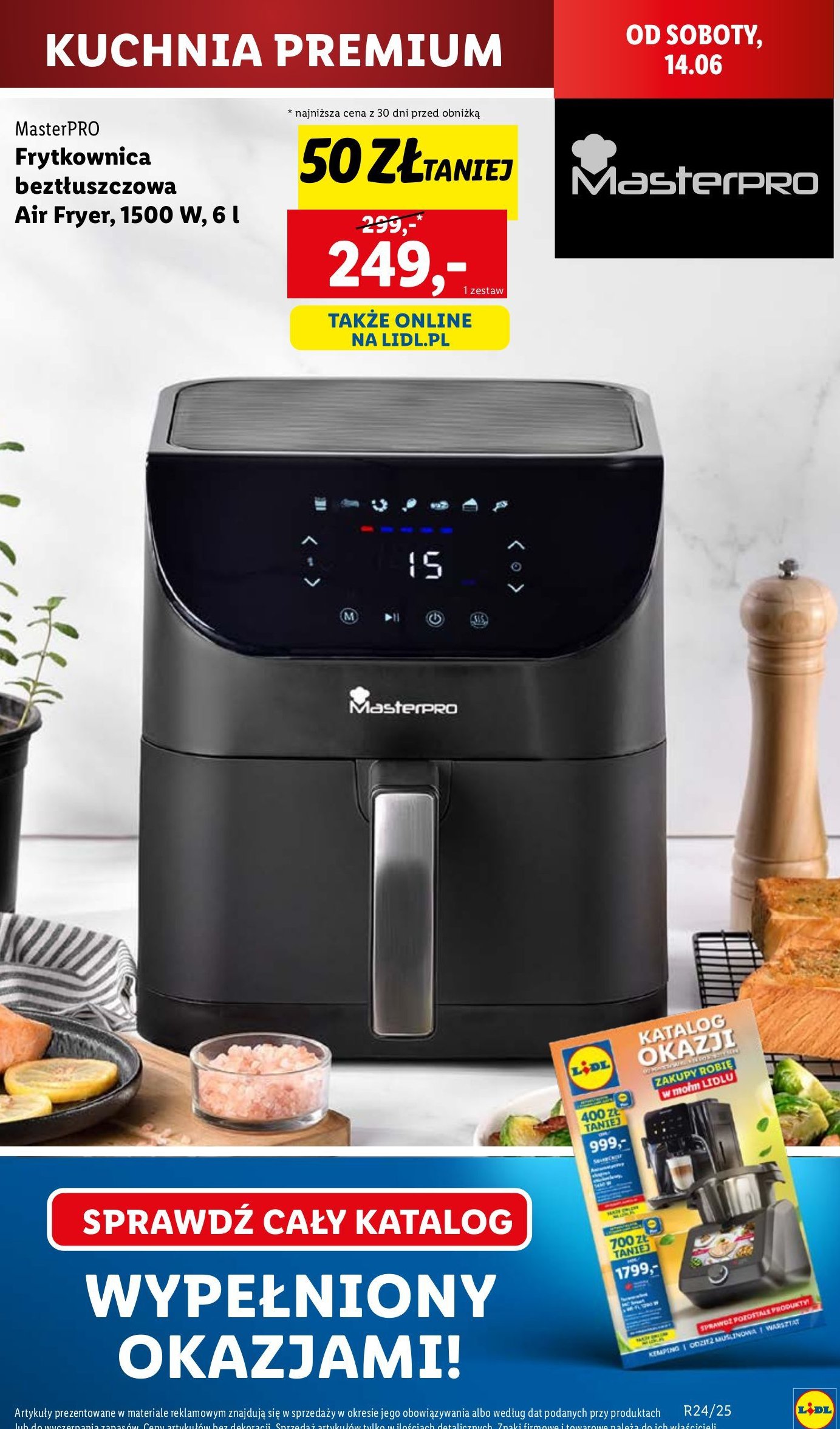 Frytkownica beztłuszczowa 1500w Masterpro promocja